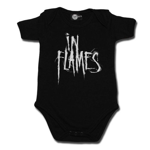 In Flames Logo Baby Bodysuit [Size: Black 56-62 (0–6 months)]