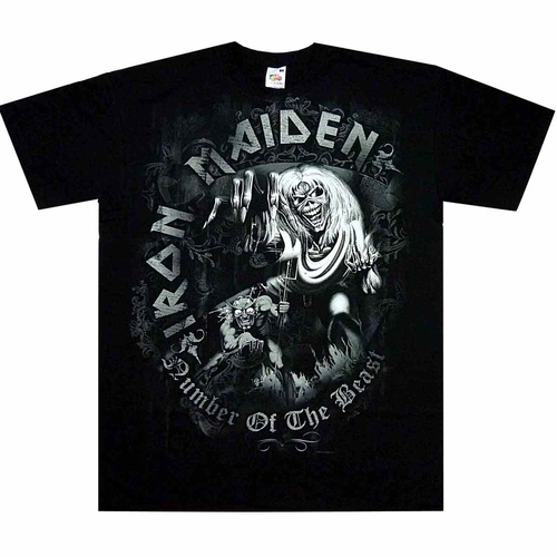 Iron Maiden Number Of The Beast Grey Tone Shirt [Size: M]