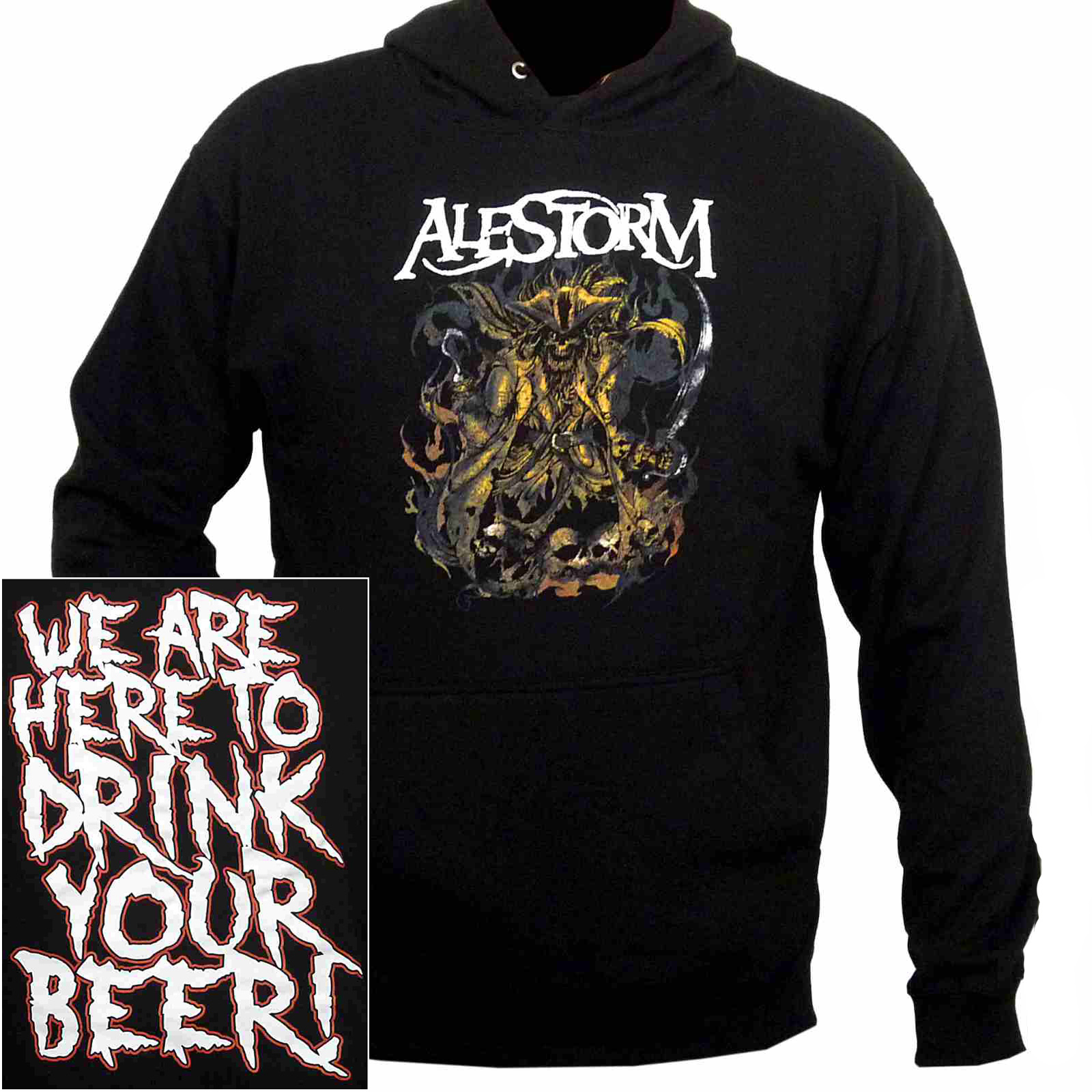 Alestorm Here To Drink Your Beer Hoodie S-XXL Hooded Sweatshirt Metal Band Hoody