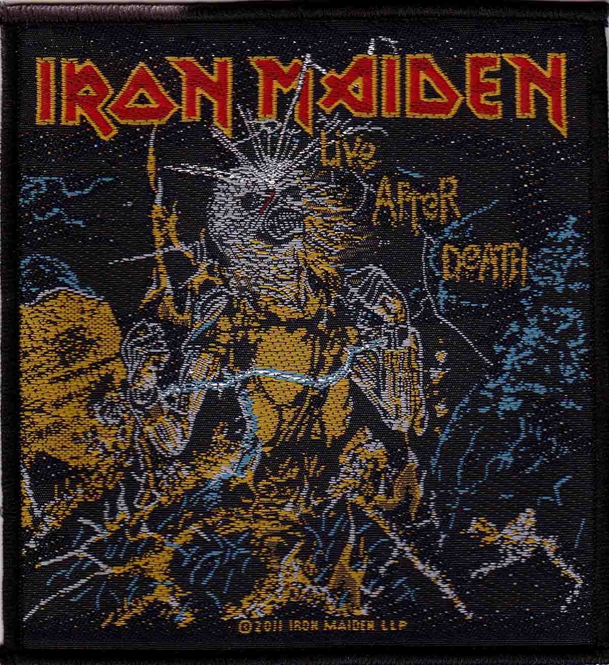 IRON MAIDEN IRON or SEW ON PATCH LIVE AFTER DEATH 