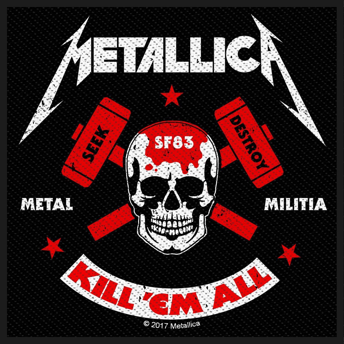 Metallica Back Patch Black and White SMALL Sew on 