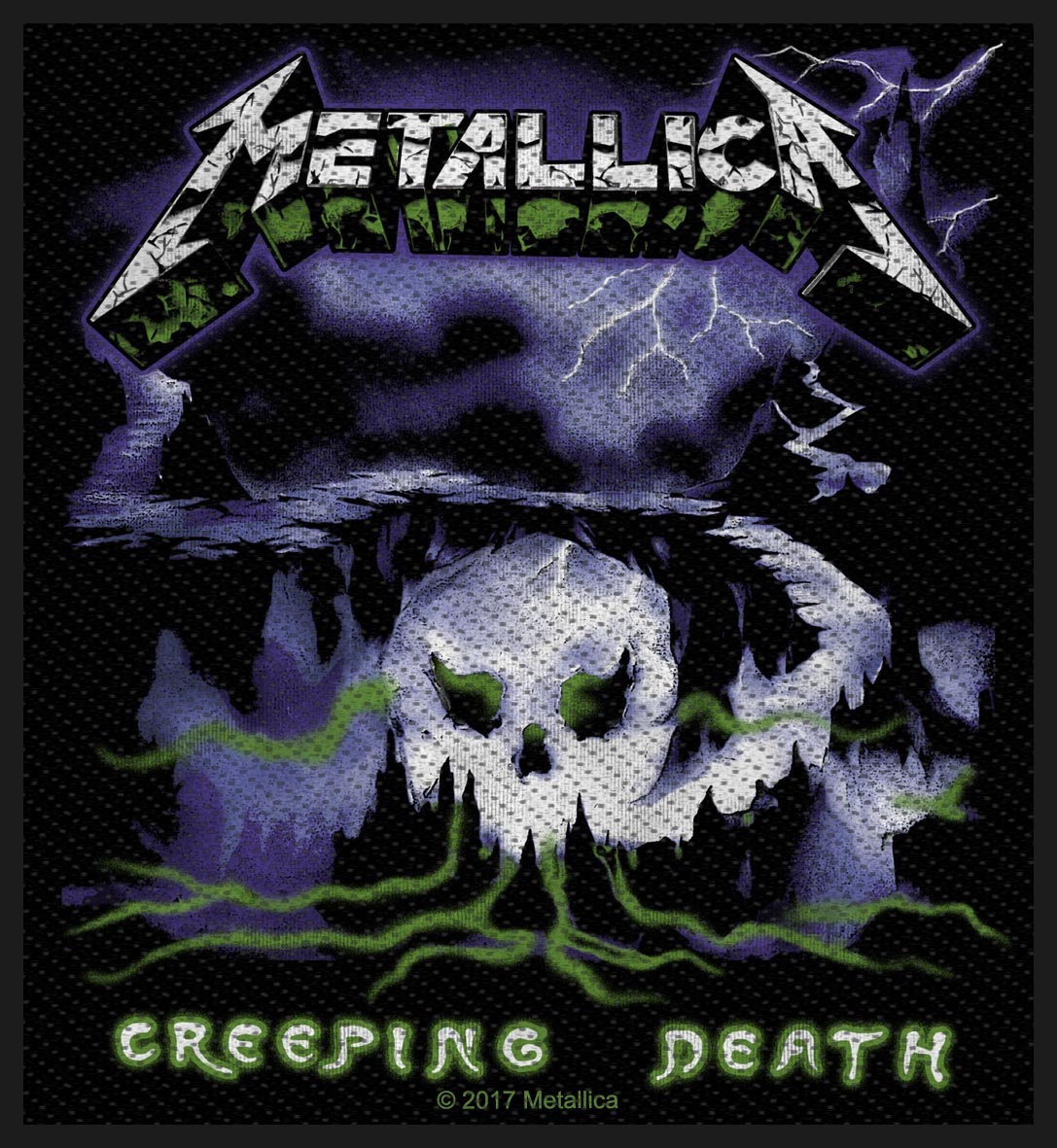 OFFICIAL LICENSED FLAMING SKULL CUT OUT SEW ON PATCH METAL METALLICA 