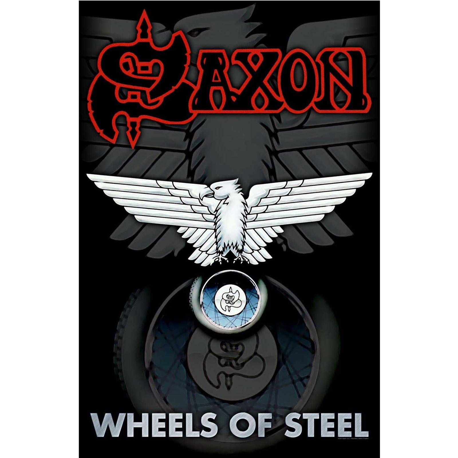 Saxon Wheels of Steel Poster Flag Official Fabric Premium Textile New