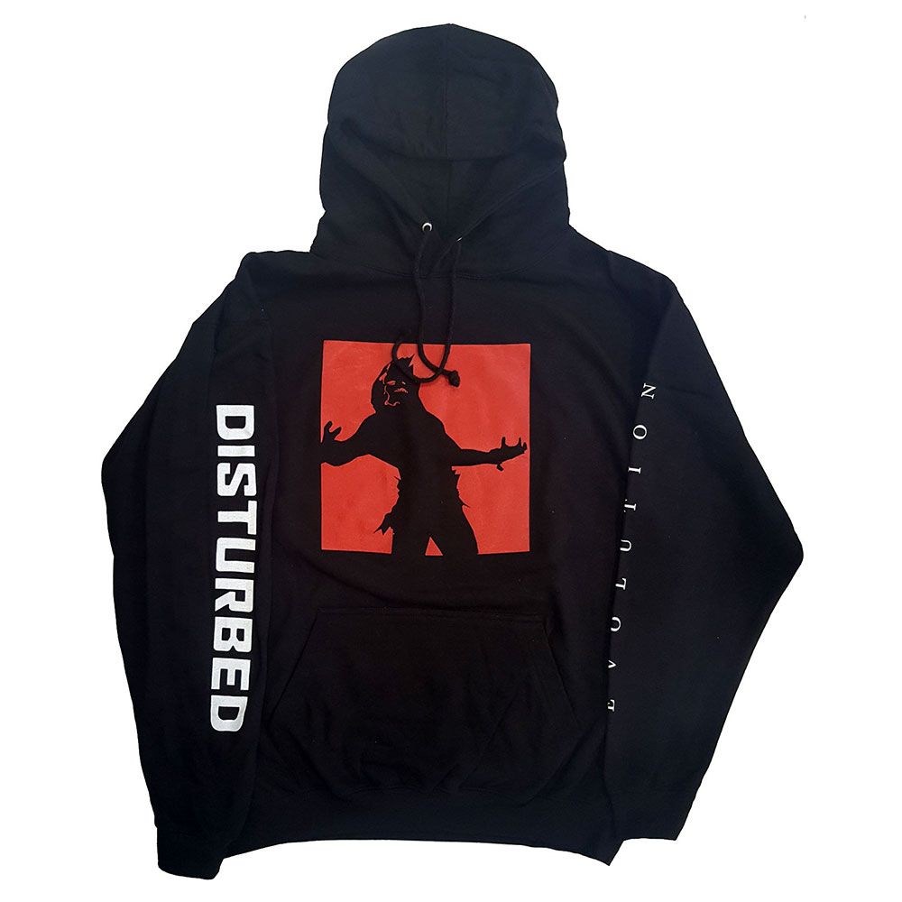 Disturbed Hoodie Evolution Tour Band Logo new Official Mens Black Pullover Size