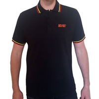 AC/DC Classic Logo Uni Black Polo Shirt