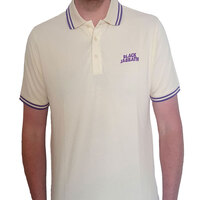 Black Sabbath Wavy Logo Natural Cream Polo Shirt