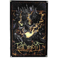 Psycroptic Burning Skull Poster Flag