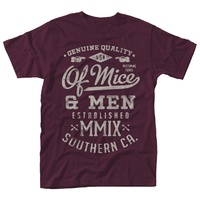 Of Mice & Men Genuine Maroon Shirt