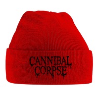 Cannibal Corpse Logo Embroidered Red Beanie Hat