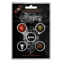 Venom Black Metal Button Badge Pack