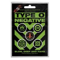 Type O Negative Slow Deep And Hard Button Badge Set