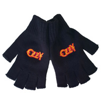 Ozzy Osbourne Embroidered Logo Fingerless Gloves