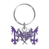 Official Mayhem Purple Logo Engraved Metal Keyring Keychain