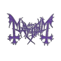 Mayhem Purple Logo Engraved Metal Pin Badge