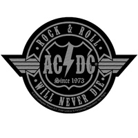 AC/DC Rock N Roll Will Never Die Cut-Out Patch