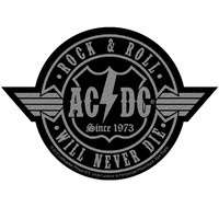 AC/DC Rock N Roll Will Never Die Cut-Out Patch