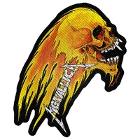 Metallica Flaming Skull Cut Out Patch