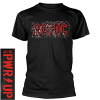 AC/DC Pwr Up Cables Logo Black T-Shirt