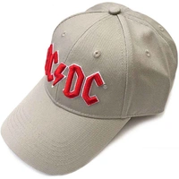 AC/DC Red Logo Sand Beige Baseball Cap Hat