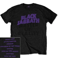 Black Sabbath Master Of Reality Album Tracklist Shirt