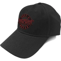 Guns N Roses Red Pistol Scroll Logo Mesh Back Cap Hat