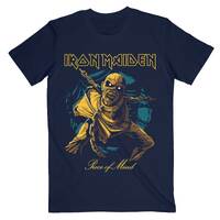 Iron Maiden Piece Of Mind Gold Eddie Navy Shirt