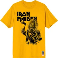 Iron Maiden Est 1975 Eddie Axe Graphic Yellow Shirt