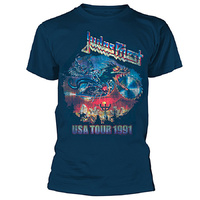 Judas Priest Painkiller US Tour 91 Navy Shirt