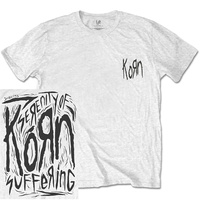 Korn Scratched Type White Shirt