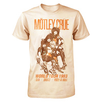 Motley Crue Sex Drugs R&R Vintage 83 Tour Beige Shirt