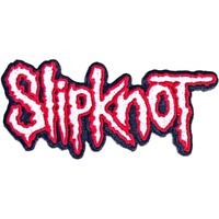 Slipknot Red & White Shaped Cut Out Logo Red Border Patch