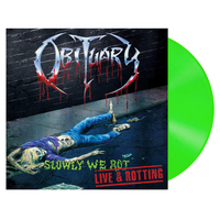 Obituary Slowly We Rot Live & Rotting Slime Green LP Vinyl Record