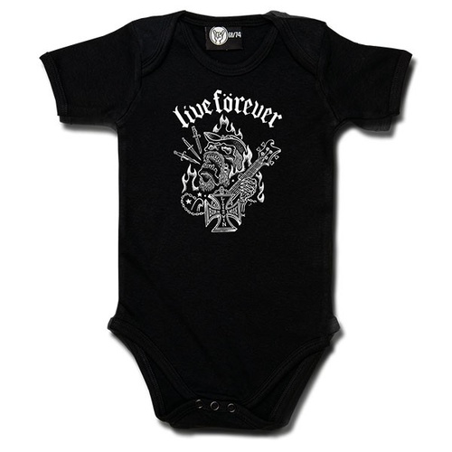 Motorhead Lemmy Tribute Live Forever Baby Bodysuit [Size: 62 (3–6 months)]