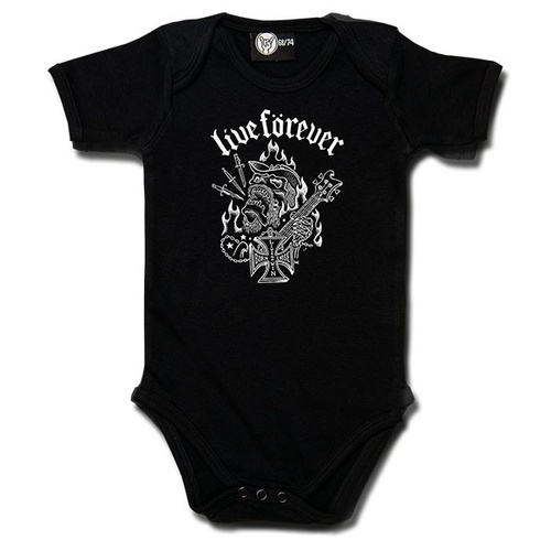 Motorhead Lemmy Tribute Live Forever Baby Bodysuit [Size: 56 (0–3 months)]