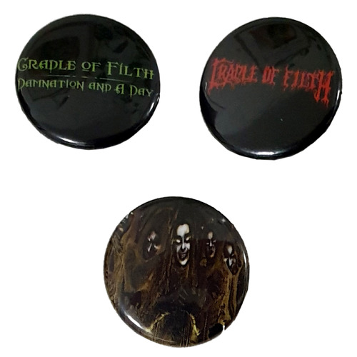 Cradle Of Filth 3 Button Badge Set