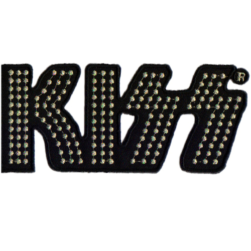 Kiss Gold Studded Logo Embroidered Patch