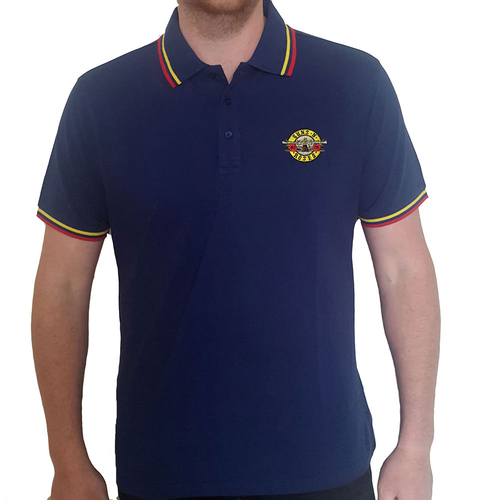 Guns N Roses Classic Logo Uni Navy Blue Polo Shirt [Size: S]