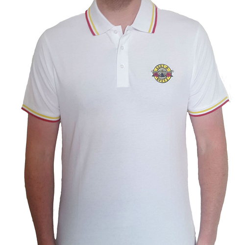 Guns N Roses Classic Logo Uni White Polo Shirt [Size: S]