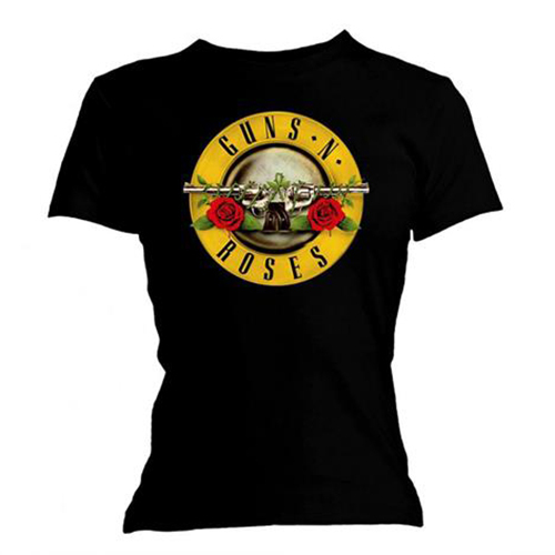 Guns N Roses Classic Bullet Logo Skinny Fit Ladies Shirt [Size: L]