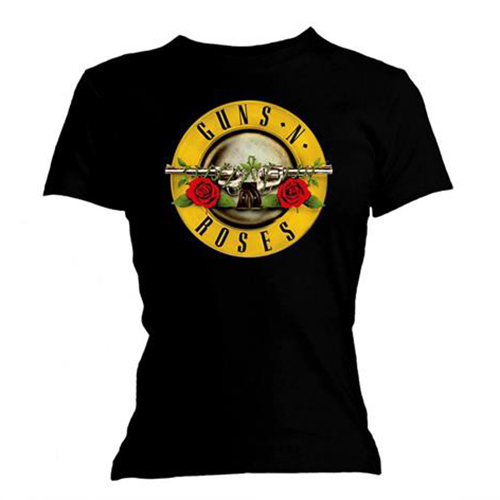 Guns N Roses Classic Bullet Logo Skinny Fit Ladies Shirt [Size: S]