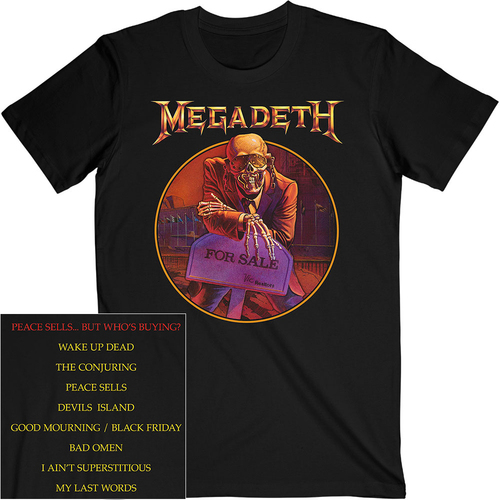 Megadeth Peace Sells Track List Shirt [Size: M]
