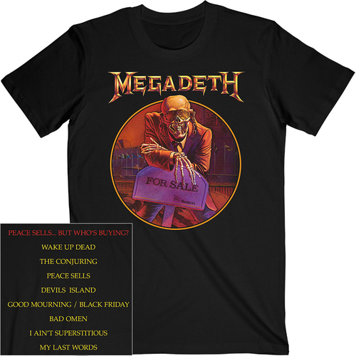 Megadeth Peace Sells Track List Shirt [Size: S]