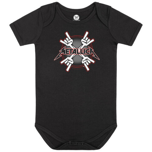 Metallica Crosshorns Baby Organic Bodysuit [Size: Black 68/74 (6–12 months)]