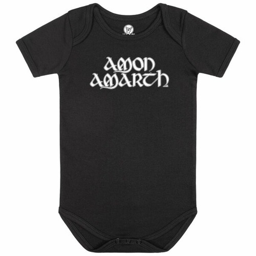 Amon Amarth Logo Baby Organic Bodysuit [Size: Black 68/74 (6–12 months)]