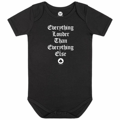 Motorhead Everything Louder Baby Organic Bodysuit [Size: Black 68/74 (6–12 months)]