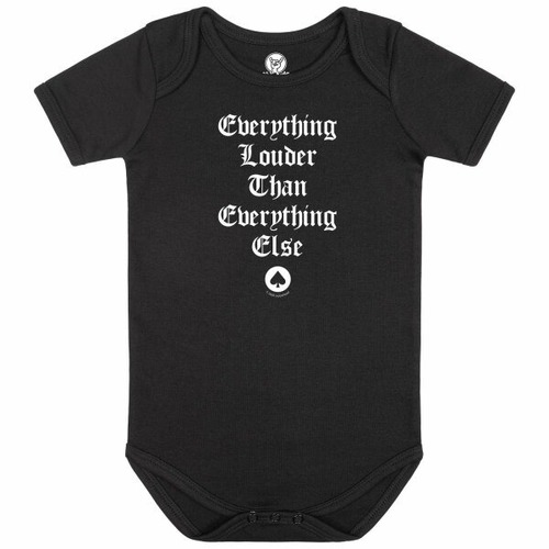 Motorhead Everything Louder Baby Organic Bodysuit [Size: Black 80 (12-18 months)]