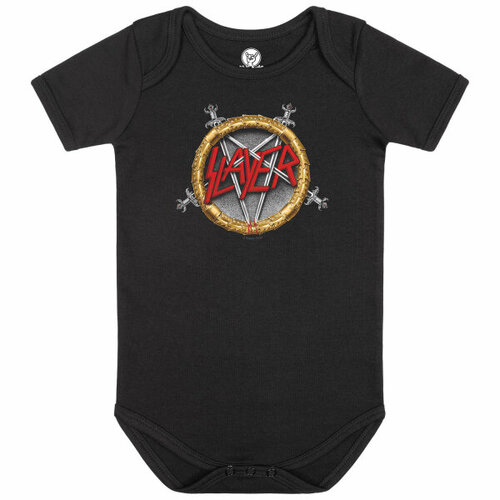 Slayer Pentagram Baby Organic Bodysuit [Size: Black 68/74 (6–12 months)]