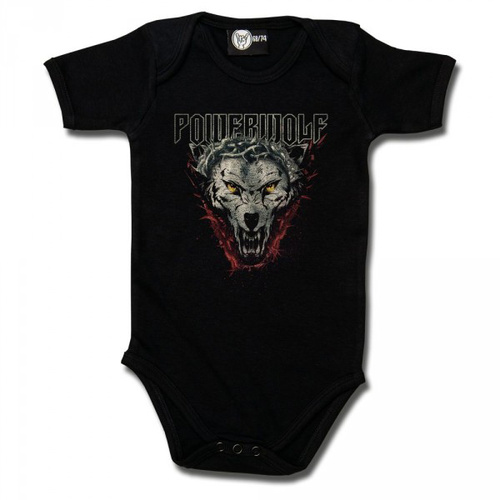 Powerwolf Wolf Icon Baby Bodysuit [Size: Black 56 (0–3 months)]
