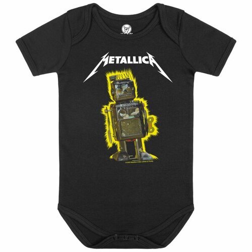 Metallica Robot Blast Baby Organic Bodysuit [Size: Black 56-62 (0–6 months)]