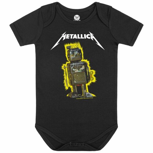 Metallica Robot Blast Baby Organic Bodysuit [Size: Black 68/74 (6–12 months)]